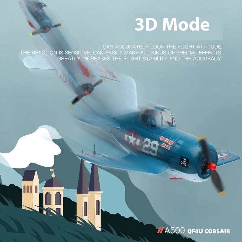 WLtoys XKA500 RC Flugzeug 4CH Elektrische F4U Corsair Kampfflugzeug Modell Starrflügel Fernbedienung Schaum Flugzeug Spielzeug für Erwachsene und Kinder