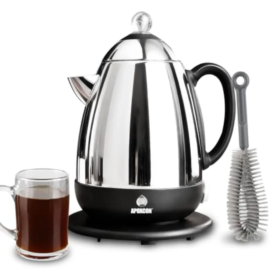 

Electric Coffee Percolator Stainless Steel Coffee Maker with Clear Brew Progress Knob and Cleaning Brush Auto Keep Warm Cordles