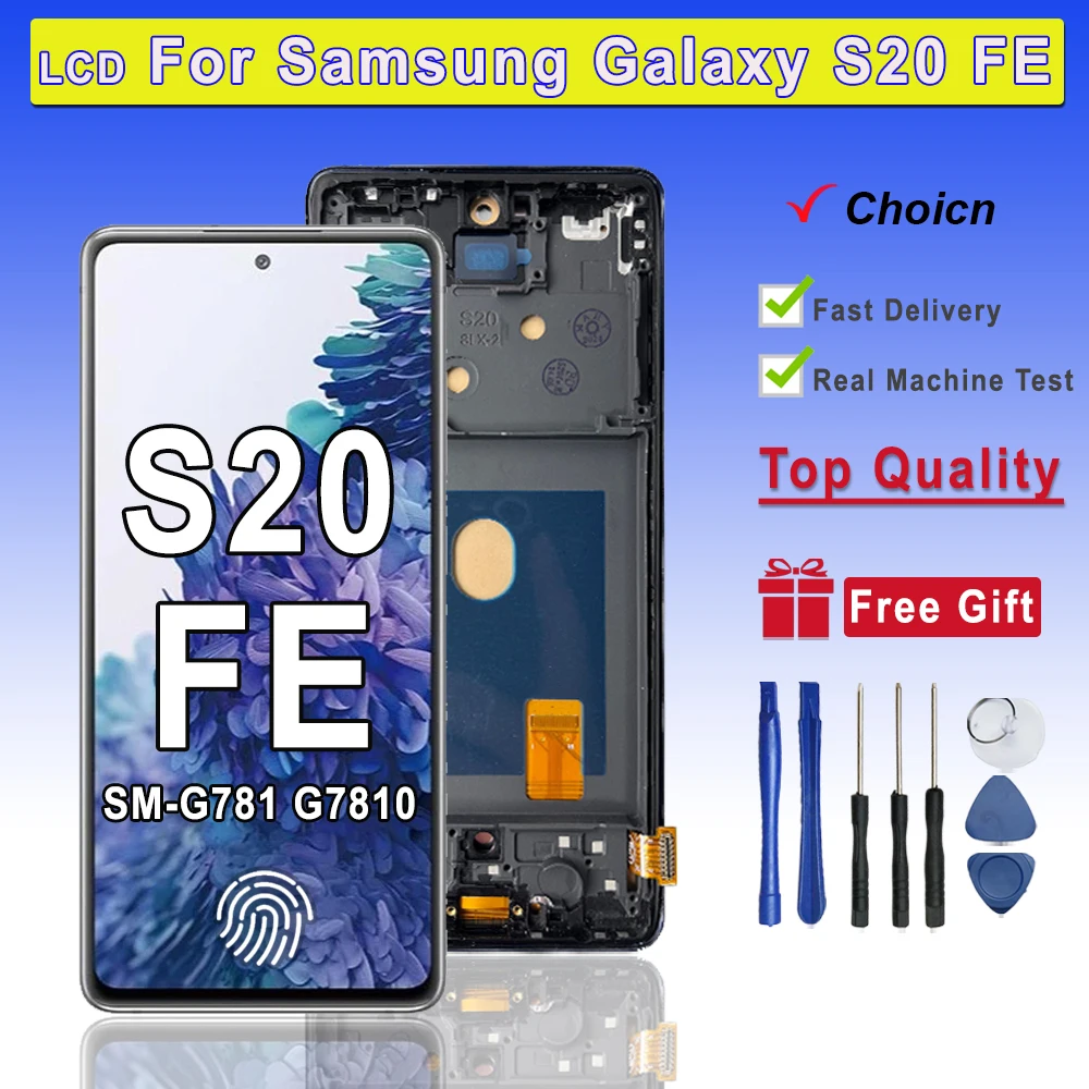 Super AMOLED LCD Display For S20 FE LCD SM-G781 G7810 G781U G781B S20 Lite LCD Touch Screen Digiziter Assembly Replacement
