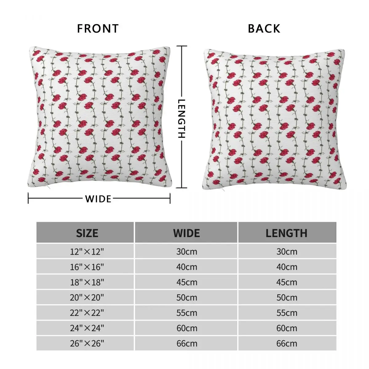 Carnation Rotation Floral Square Pillowcase Polyester Linen Velvet Creative Decorative Throw Pillow Case Room Cushion Wholesale