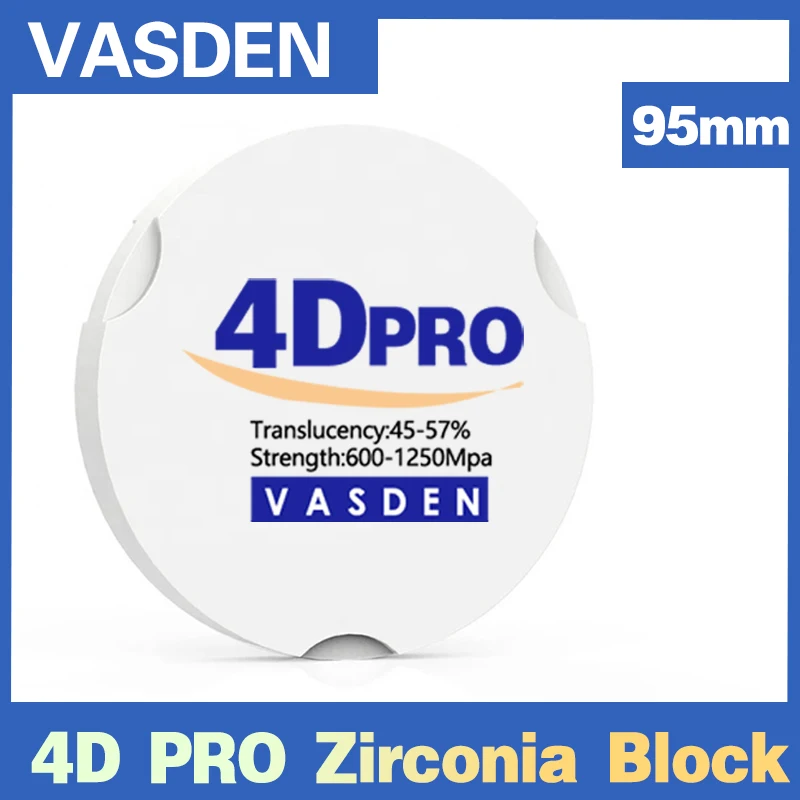 

4D PRO 95mm BL1 BL2 Bleach Colors Zirkonzahn M5 Multilayer Zirconia Blocks Cad Cam Milling Blank Ceramic Disc Dental Material