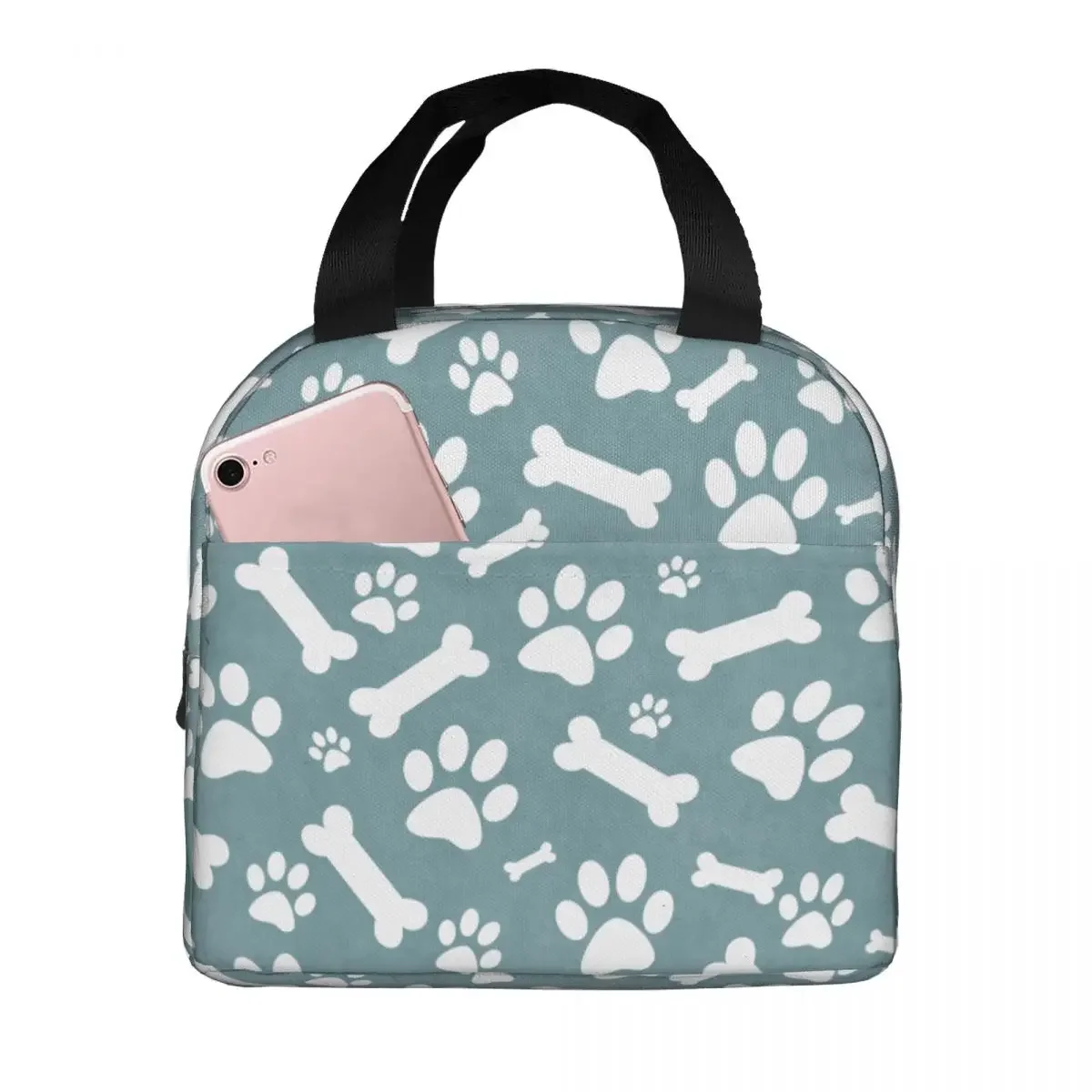 

Сумка для ланча для мужчин и женщин, Термосумка с милым рисунком лапы животных, переносной школьный полиэстеровый Ланч-бокс, сумка для еды