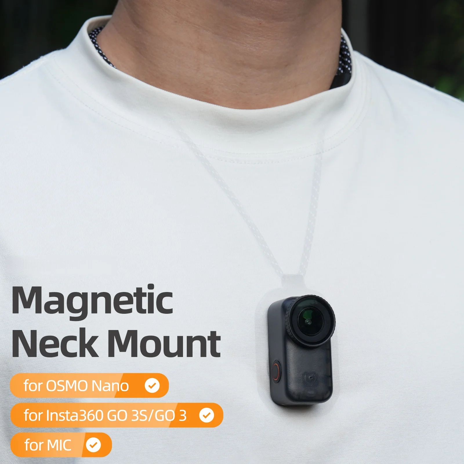 حامل حزام رقبة مغناطيسي لـ DJI OSMO Nano لـ Insta360 GO 3/3S تصوير الشخص الأول لميكروفون Insta360 Mic AIR #4