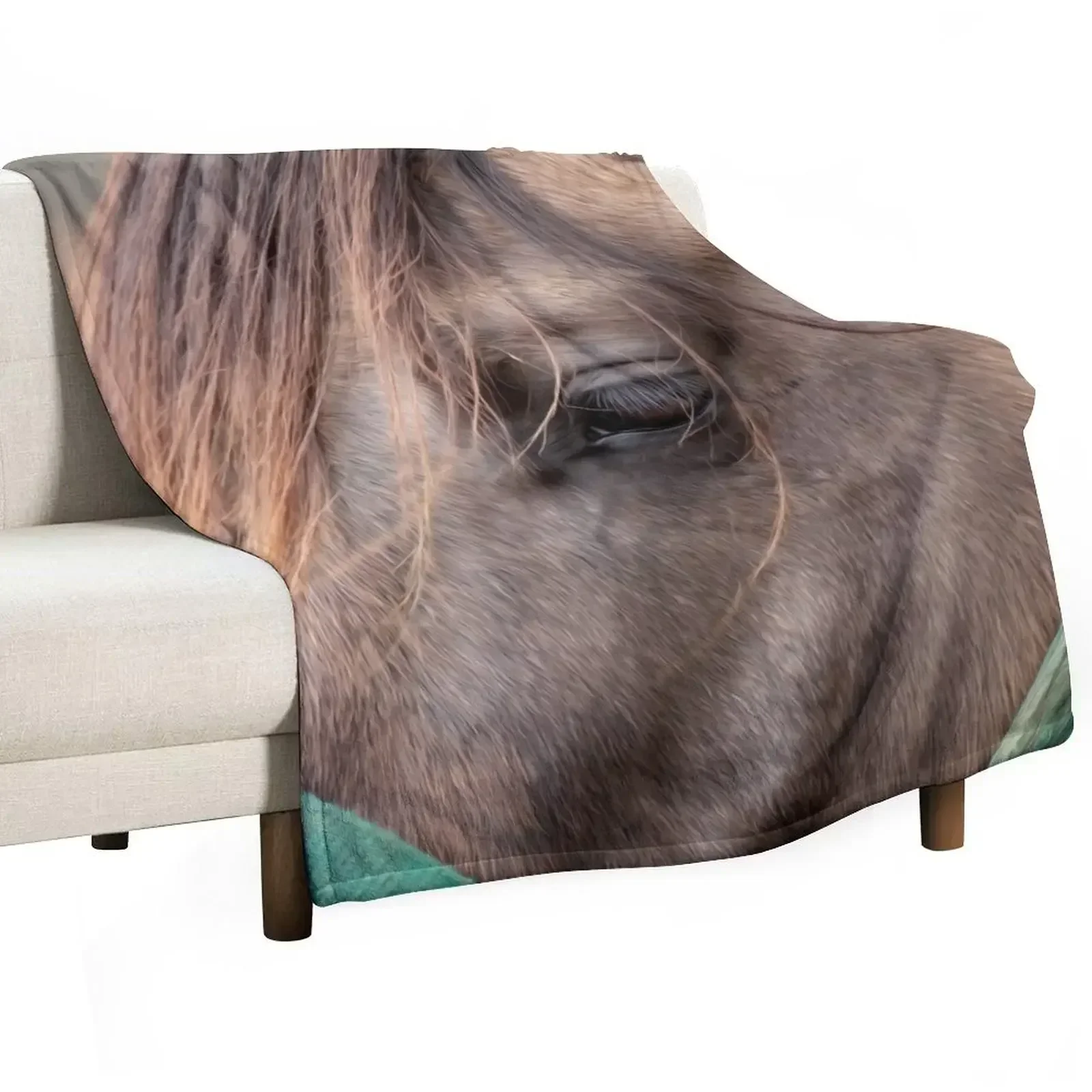 

Horse Eye Closeup Brown Animal Equine Throw Blanket Blankets For Bed Luxury Throw Bed linens Hairy Blankets