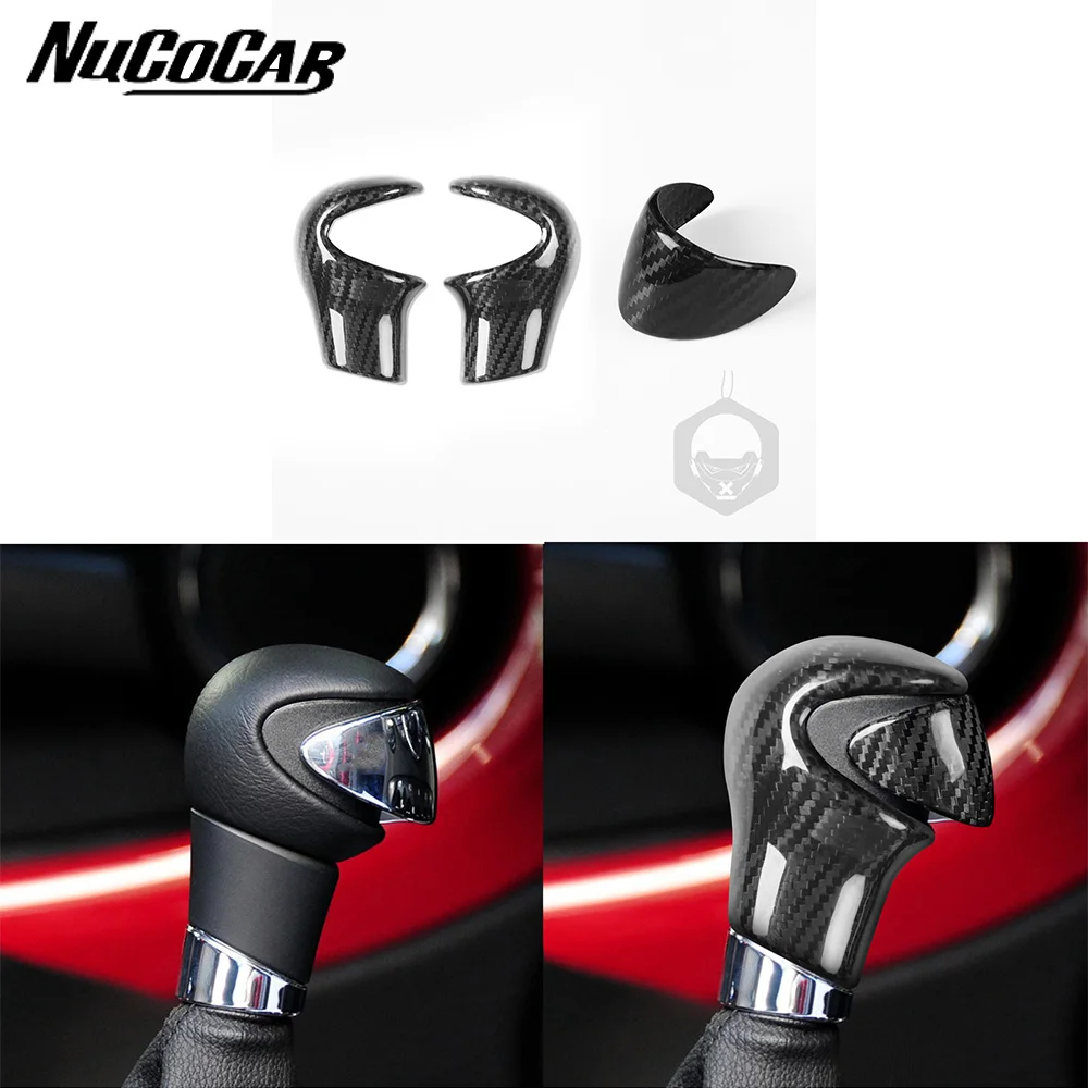 For BMW MINI R55 R56 R57 R58 R59 R60 R61 Real Carbon Fiber Gear Shift Knob Panel Trim Cover Car Interior Decorative Accessories