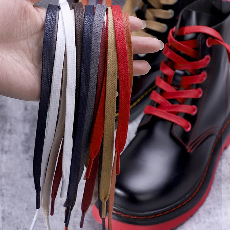 1 Pair Waxing Shoe Laces Flat Waterproof Not Stiff Shoelaces High Gang Casual Leather Shoes For Sneakers Shoelace Unisex