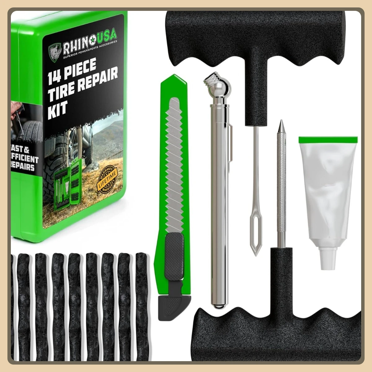 

Комплект для ремонта шин США, 14 шт., набор пробок для тяжелых условий эксплуатации со смазкой для автомобиля, мотоцикла, квадроцикла