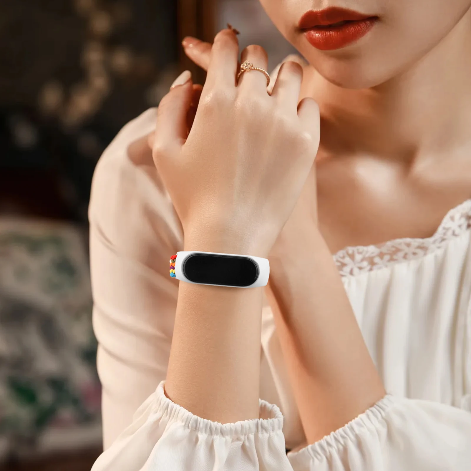 Geflochtenes Armband für Xiaomi Mi Band 7 6 5 4 3, elastisches, verstellbares Armband für Amazfit Band 5, Ersatzarmband – Detail 10