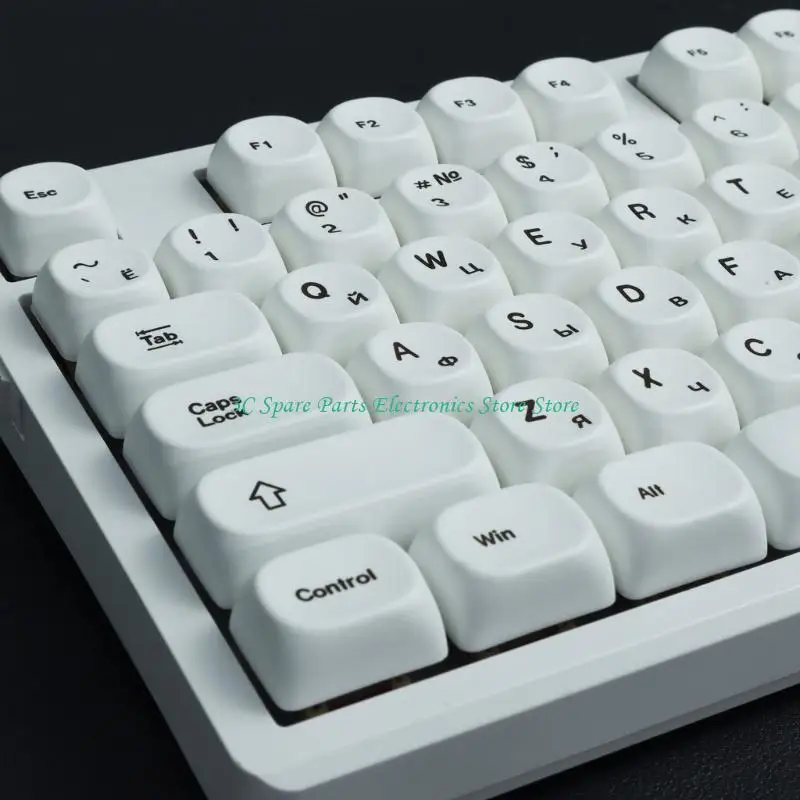 SZ 129Keys PBT Keycap Set Compatibles Most Mechanical Keyboards Russian English Layout Round Design