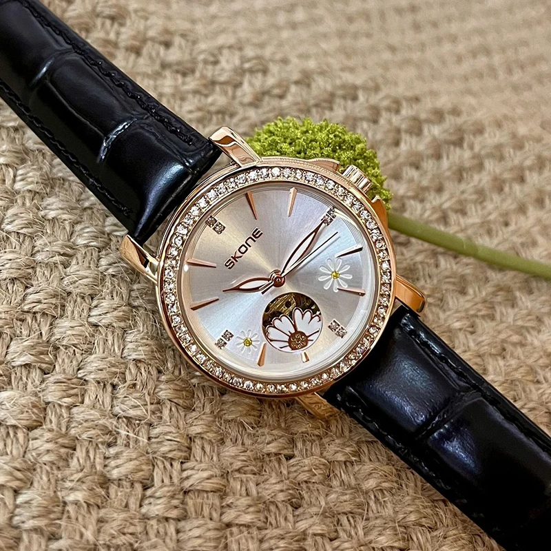 Workplace Commuting Business Red Strap Camellia Women's Watch Internet Celebrity Explosive Fully Automatic Mechanical Watch