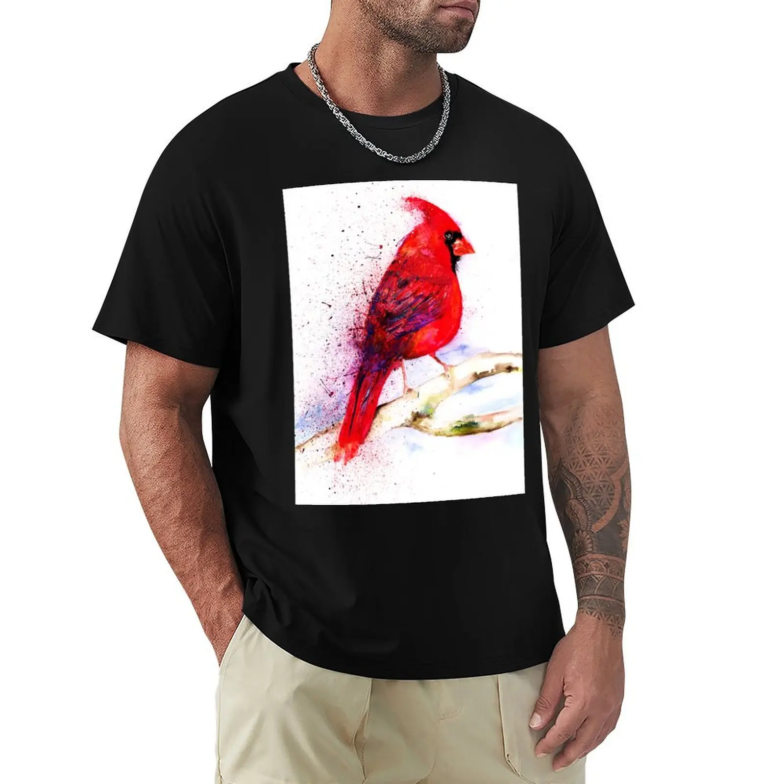 Red Cardinal T-Shirt Heavy Duty Casual Work Tee