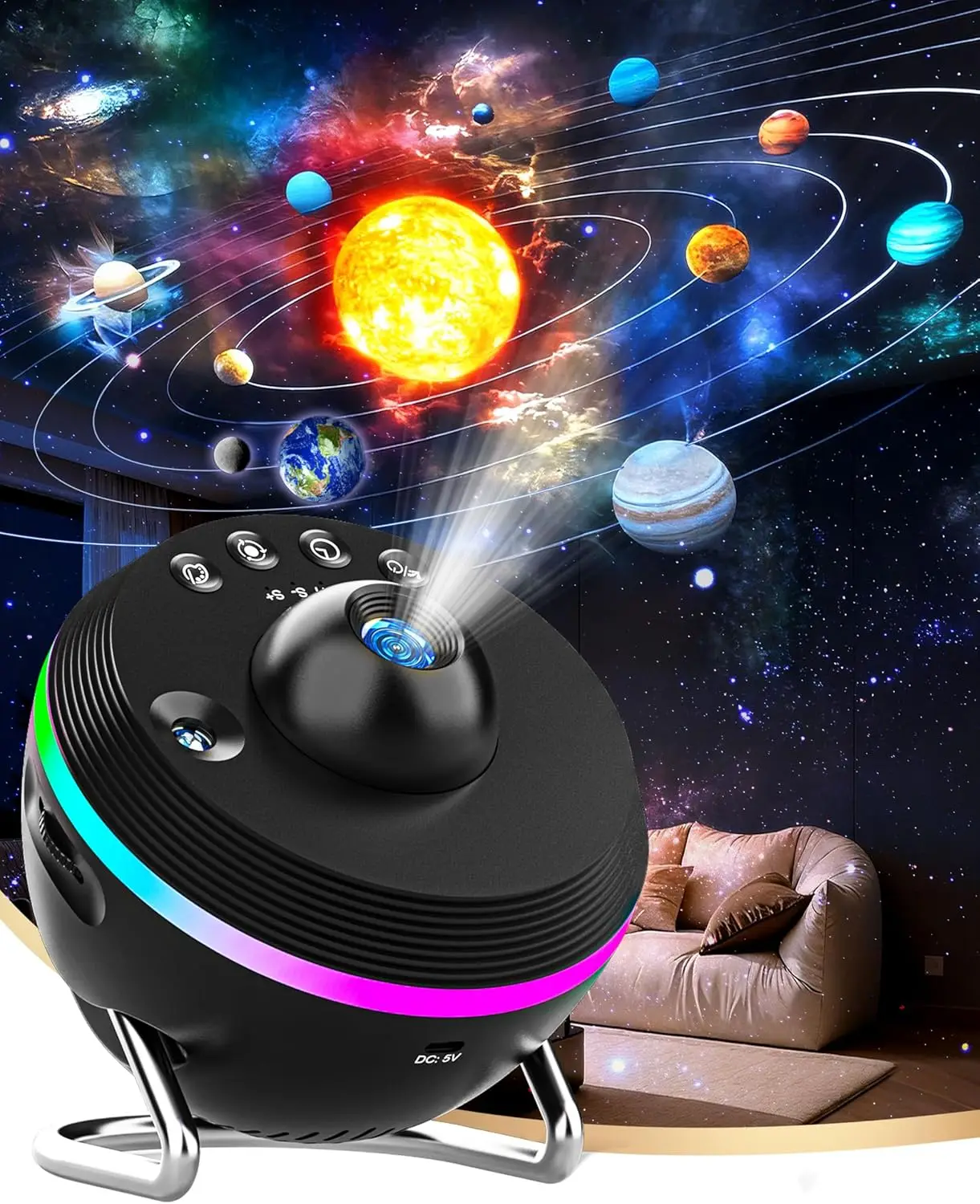 

13-in-1 Star Projector with Meteor Effects, Galaxy Night Light for Bedroom Decor and Gifts