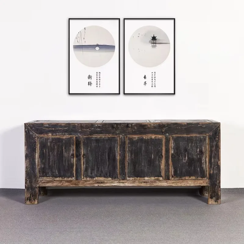 

-Forsimple, большой черный шкаф из массива дерева с восстановленным деревом для гостиной, шкаф для хранения ящика, шкаф для гостиной и