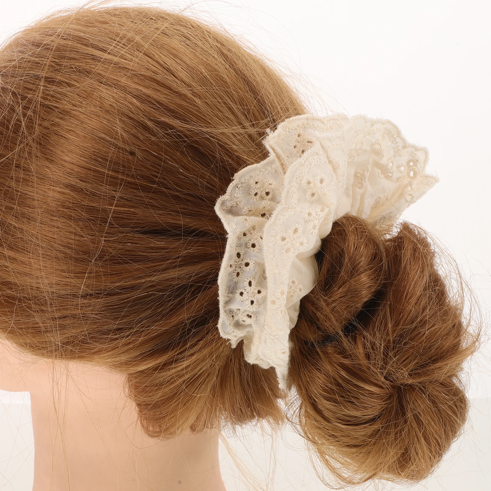 

10 шт., белые кружевные аксессуары для волос, большие резинки для волос, мягкие большие вязаные крючком держатели для хвоста для женщин и девочек, элегантные волосы