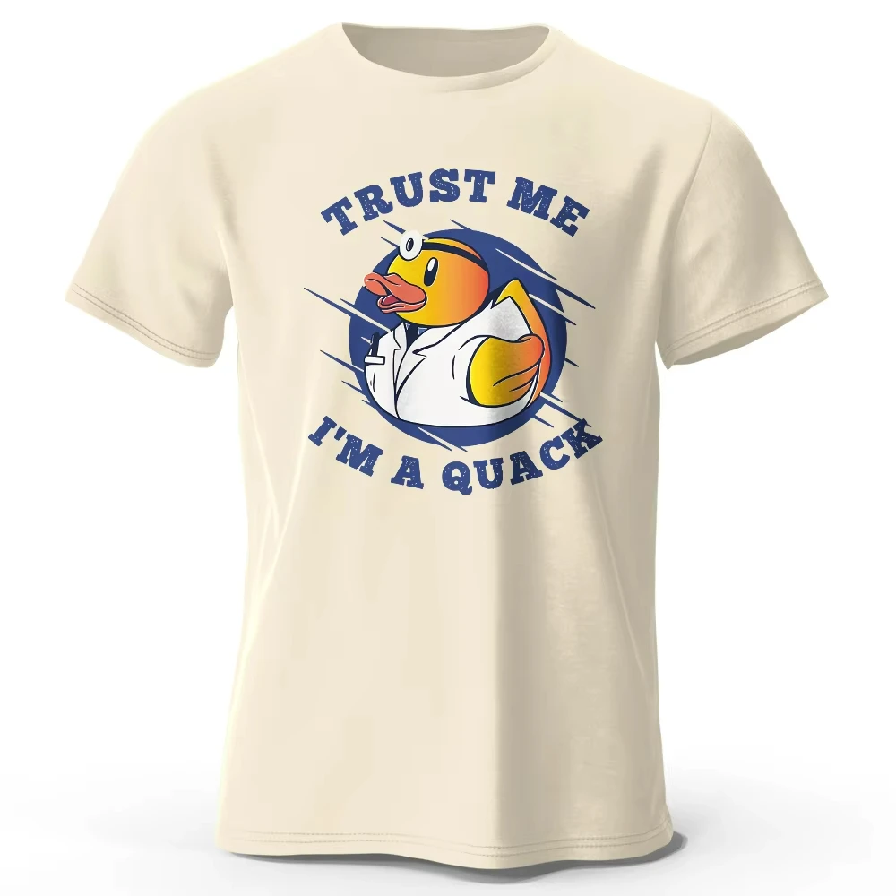 

The Duck Cartoon Printed Art Cotton Crewneck Short-Sleeved T-Shirt Men's And Women's Summer Clothing Teen Trend Fashion Top