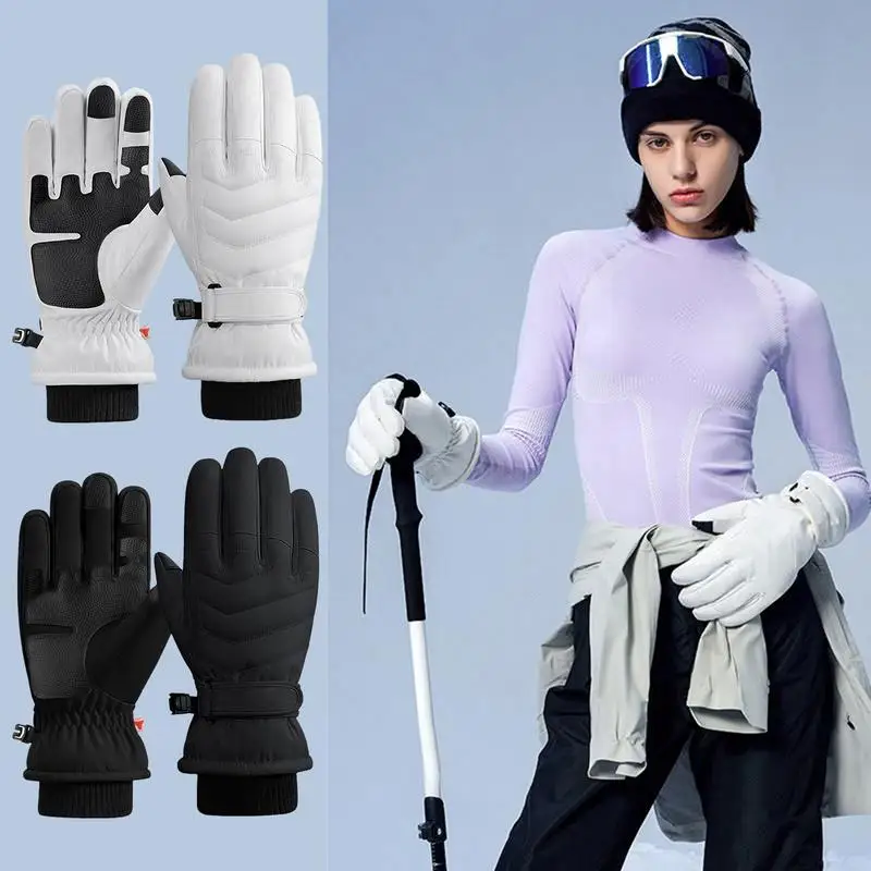 Winter Ski Gloves Men Waterproof Warm Snowmobile Gloves Women Thicken Thermal Snow Gloves Touchscreen Cycling Gloves dropship