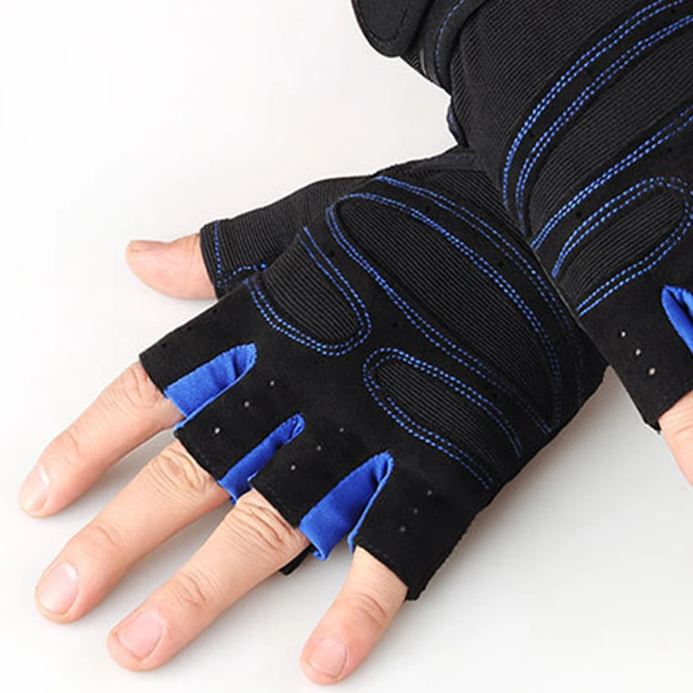 

Fitness Half-Finger Gloves Breathable Anti-Slip Shock Absorbing Gym Cycling Gloves For Men Women Outdoor Sports Dark Blue