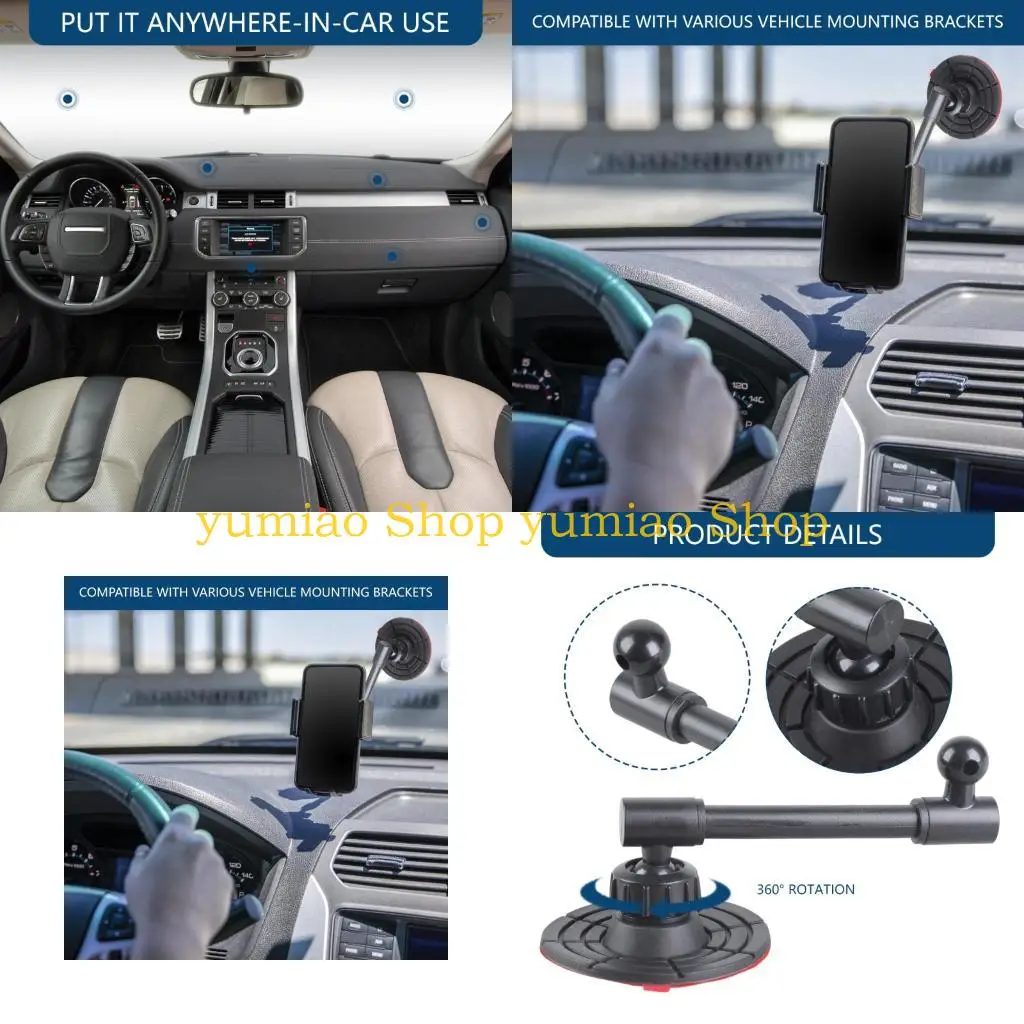 587B 360 Degree Rotating Ball Head Adhesive Mounting Base 17mm Socket For Mobile Phone Holders Camera Brackets And Equipment