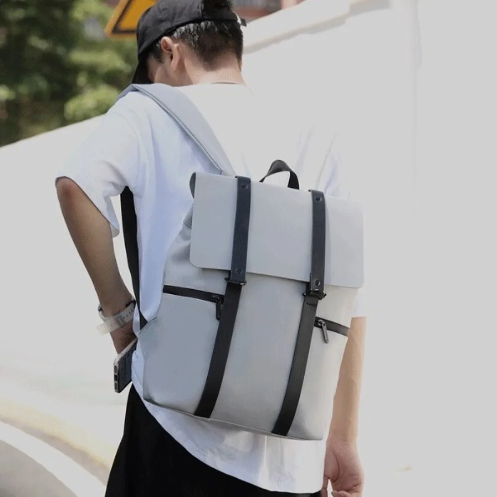 Waterproof School Bags Large Capacity Solid Color Laptop Backpacks Portable Adjustable Shoulder Strap Travel Backpack Travel Use