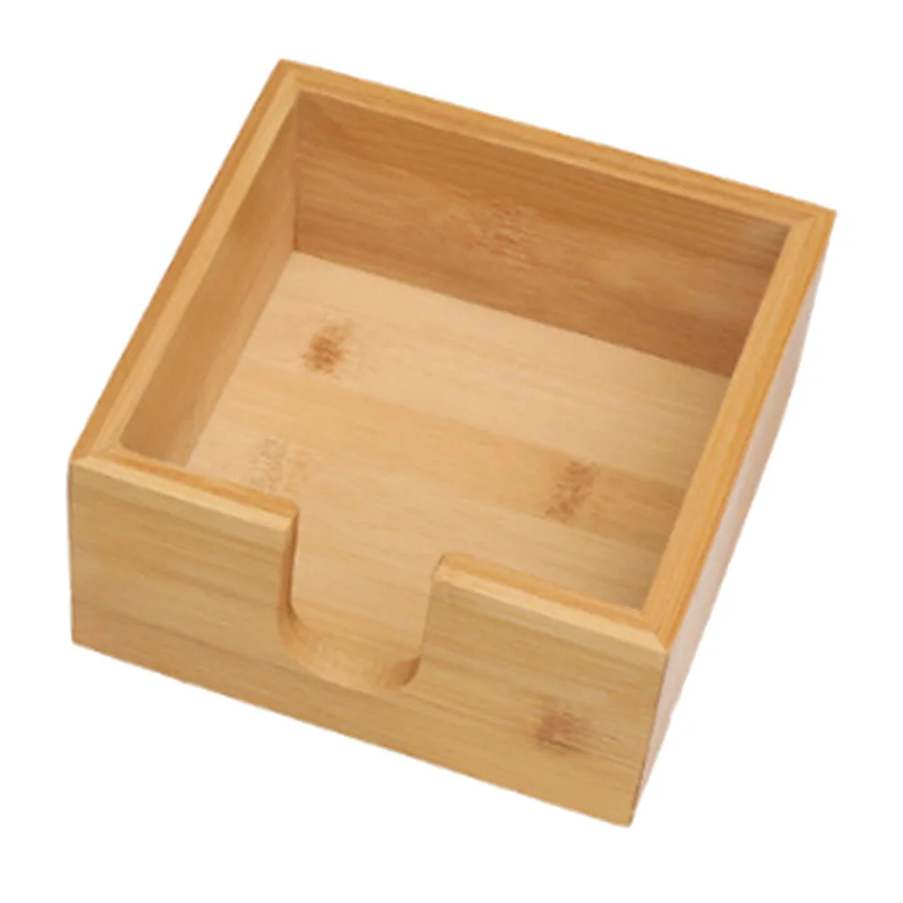 Tissue Box Multi-function Case Square Bamboo Napkin Holder Wooden Home Accessory for Table