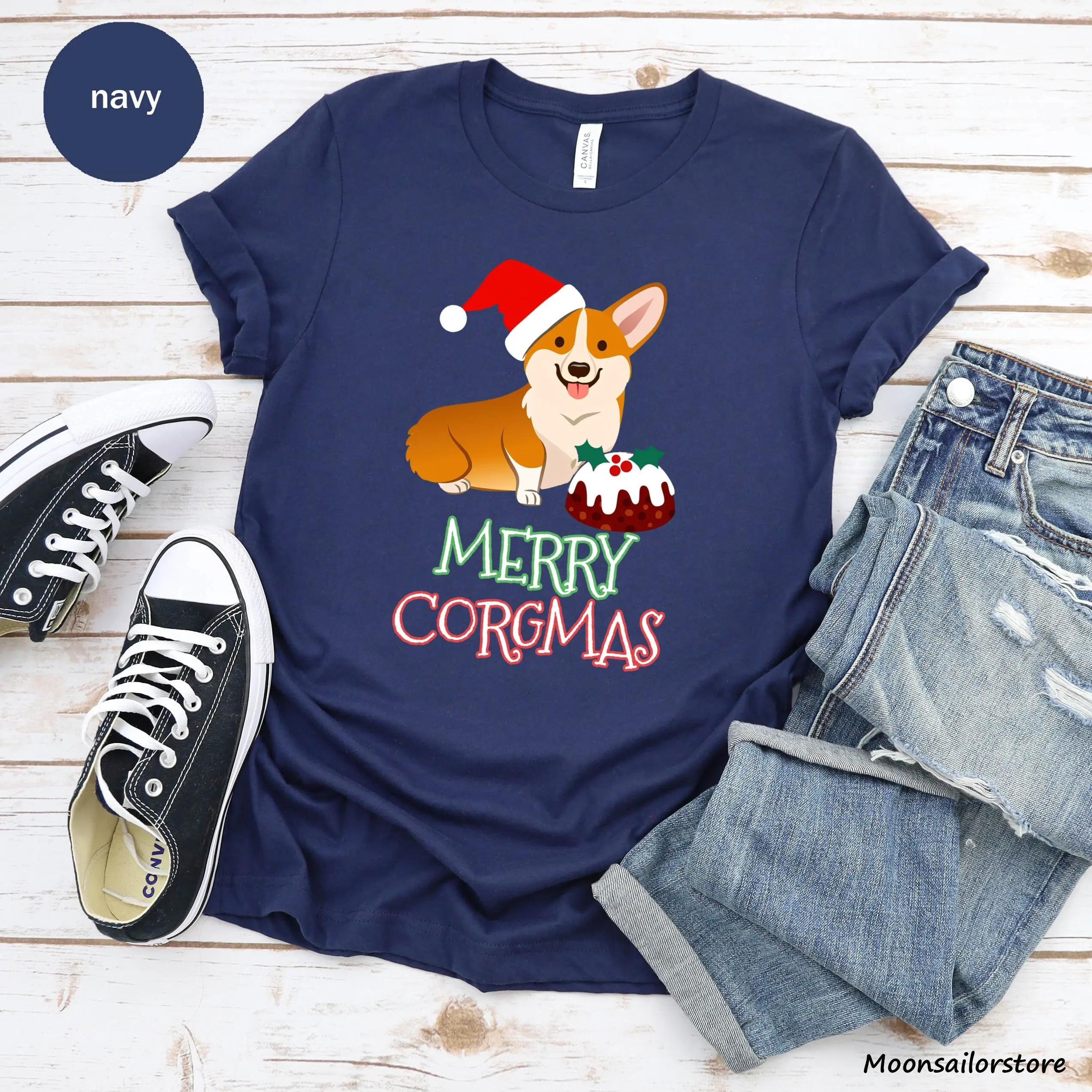 Merry Corgmas T Shirt Crhistmas Corgi Xmas Dog Lover Llover Christmas