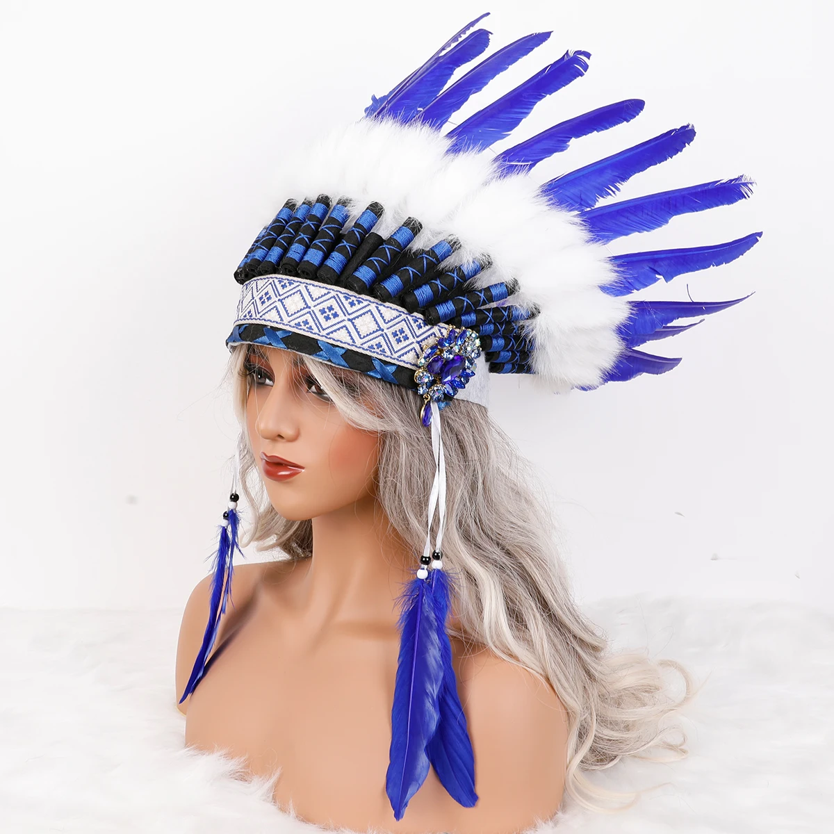 Authentischer indischer Federkopfschmuck, verstellbar, für Cosplay-Kostüm-Requisiten