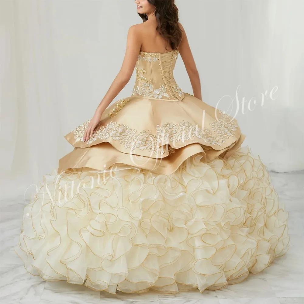 Neues kristall quince anera kleid mit jacke tüll applikationen boden langes ballkleid pornos de 15 años prom party gala vestidos 2023