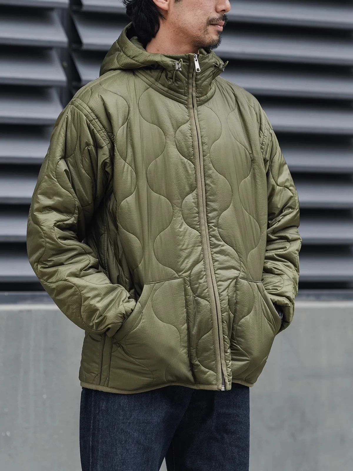 

Red Bronson M65 Liner Test Version Hooded Jaet Inner Core Sample Quilted Cotton Workwear Military Sle Stand Fit