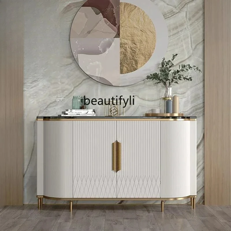 Light luxury dining side cabinet Home dining room Wall decoration locker Living room Marble porch cabinet