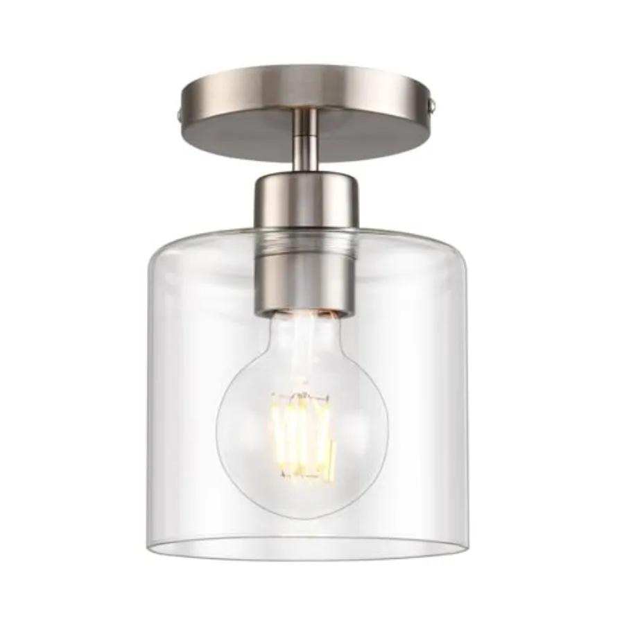 

Semi Flush Mount Ceiling Light, Modern Ceiling Light Fixture for Closet Hallway Entryway Fixture Finish 1 Pack