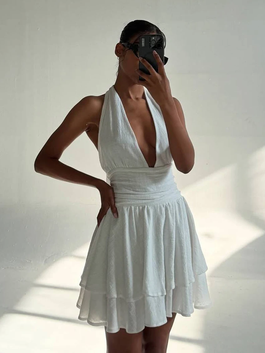 

Martahqiqi повседневные женские ночные рубашки, пижамы с открытой спиной, ночная рубашка без рукавов, ночная рубашка на шнуровке, мини-платье, хлопковая женская домашняя одежда