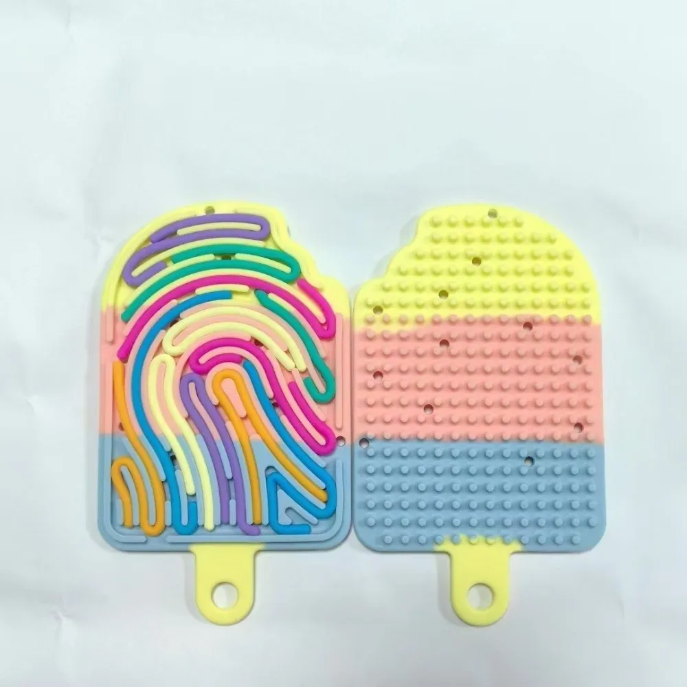 Eisstäbchen-Form, sensorisches Zappelspielzeug, doppelseitig, 12 Saiten, Finger-Dekompressionsspielzeug, beruhigendes Stressabbau-Arbeitsbrett