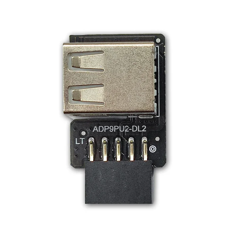 9pin to USB Adapter Connector 9pin to USB2.0 Type A Female Converter for USB Device Motherboard Internal 9pin to 2x USB2.0 Riser