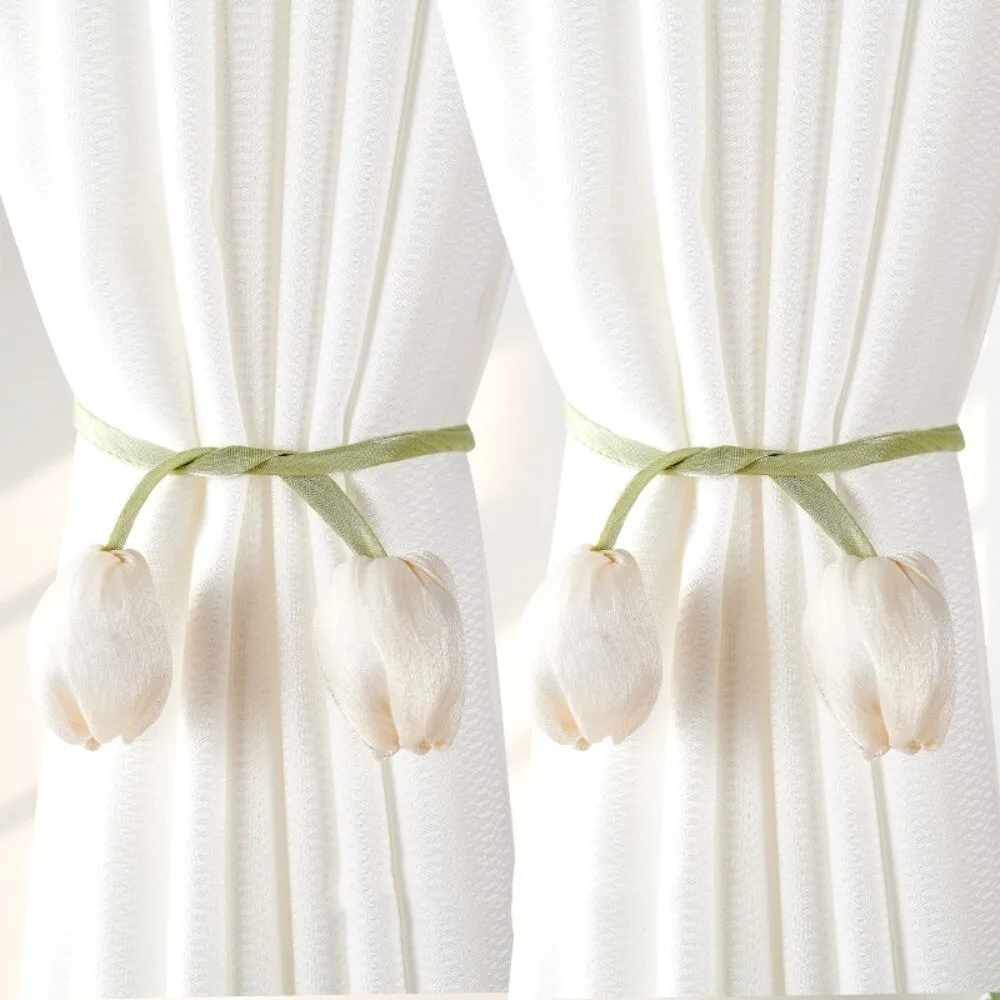 1Pair Adjustable Tulip Curtain Straps Beautifully Creative Curtain Tieback Elegant Fashion Elegant Curtains Tie Rope Living Room