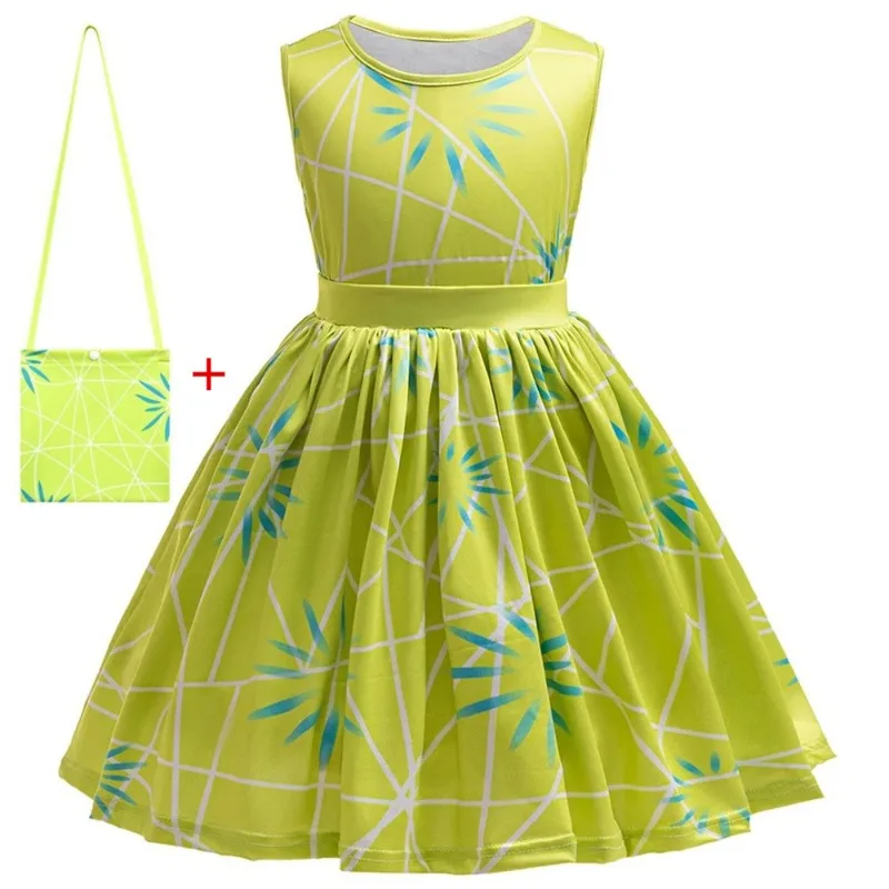 Movie Inside Out Disgust Envy Cosplay Costume Inside Out Joy Inspired Dress Wig Kids Halloween Christmas Party Cosplay Costume