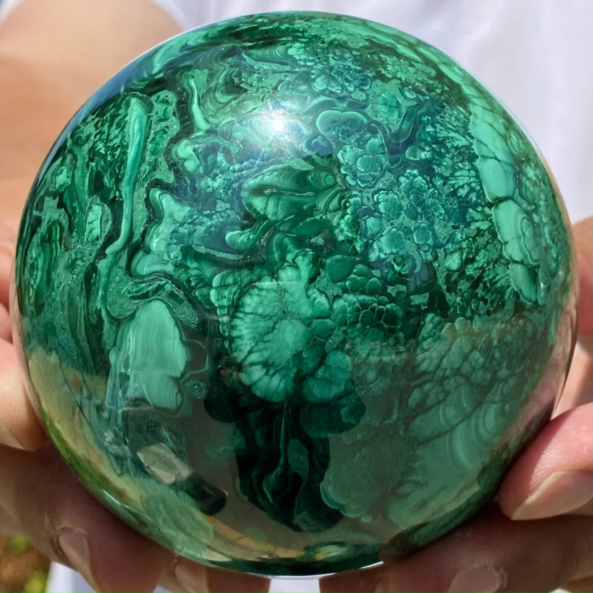 

Natural Malachite Balls, Quartz Crystal Green Malachite Polishing Balls, Minerals, Reiki, Healing