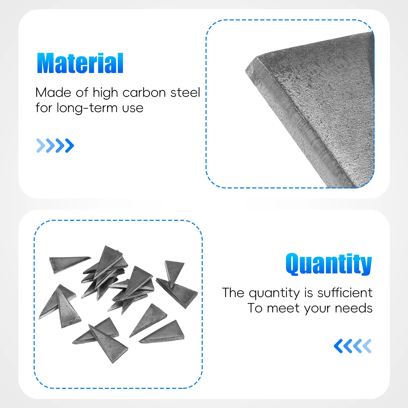 20 pezzi strumento di rinforzo a cuneo triangolare cunei di fissaggio con manico in acciaio al carbonio per accessori per l'installazione di riparazione esterna del martello