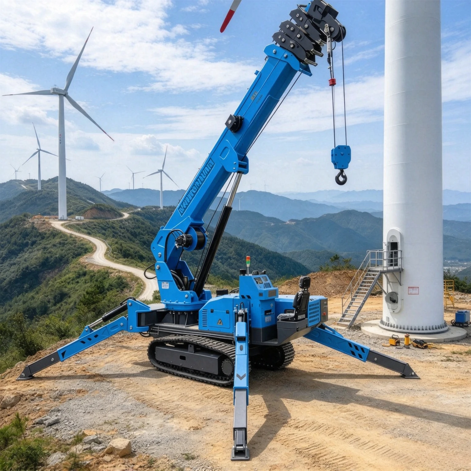 Wholesale Spider Crane 5 Ton 6 Ton 8 Ton Hydraulic Boom Spider Crane Electric Mobile Remote Control Small Crawler Spider Crane