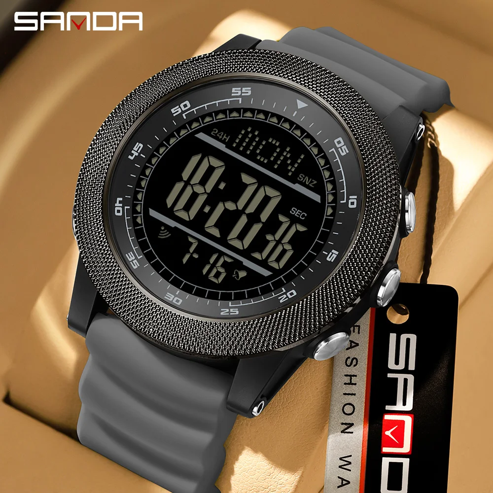 Fashion SANDA New 6391 Student Electronic Watch Sports Multifunctional Waterproof LED Men's Electronic Digital Watch Clock