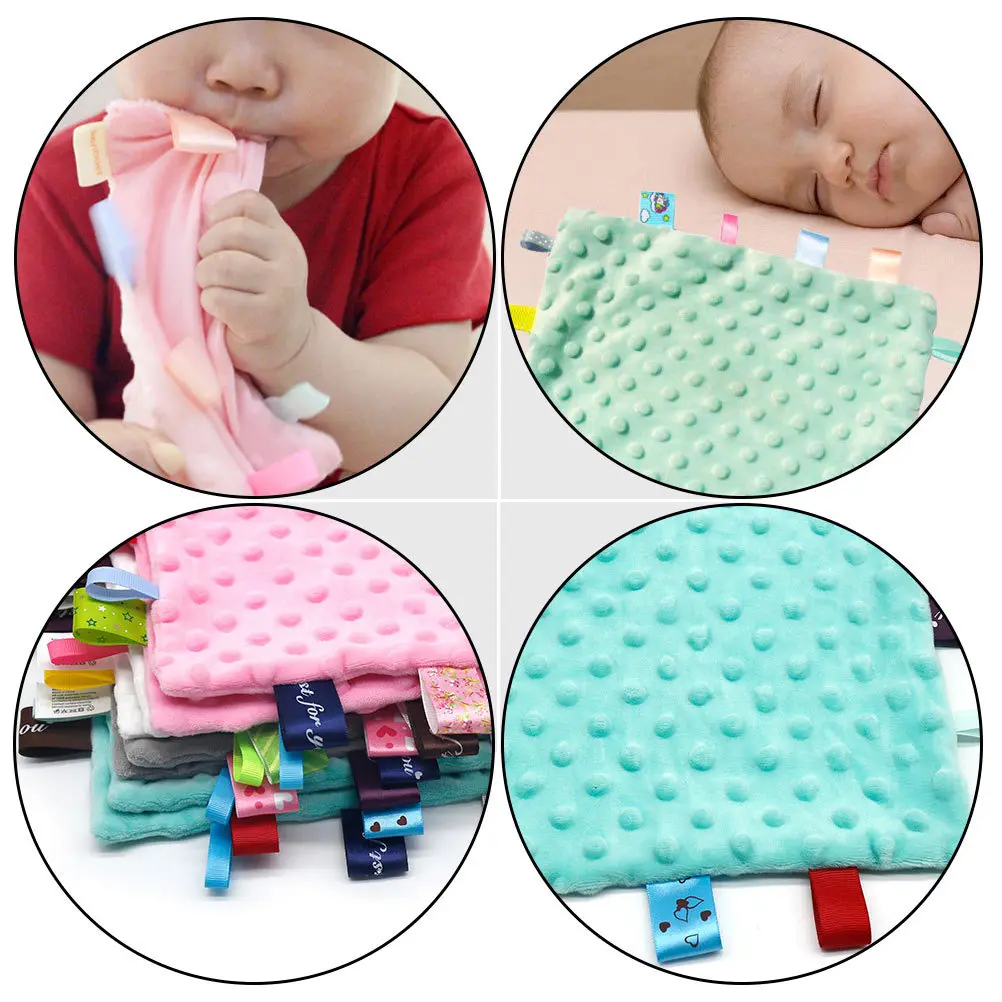 

2Pcs Baby Soothing Towel Soft Colorful Soothing Handkerchief Easy Wash Reusable Baby Appease Handkerchief Newborn Comfort