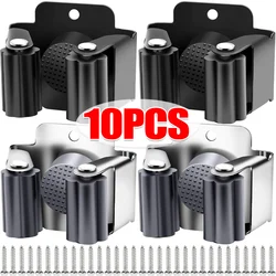 1-10Pcs Mop Broom Holder Wall Mounted Storage Clips with Screws Handle Hanging Tools for Home Kitchen Bathroom Garden Clips