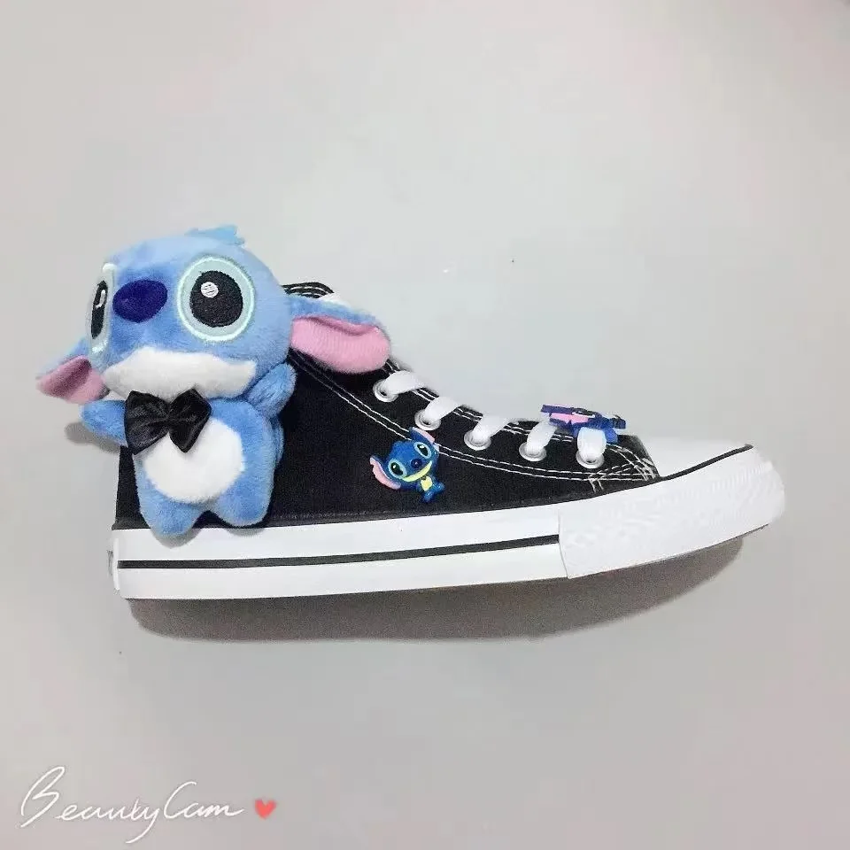 2025 Autumn new Stitch Angel Lilo drop shipping Canvas Shoes plus size white and balck man women Board Shoes For Boys And Girls