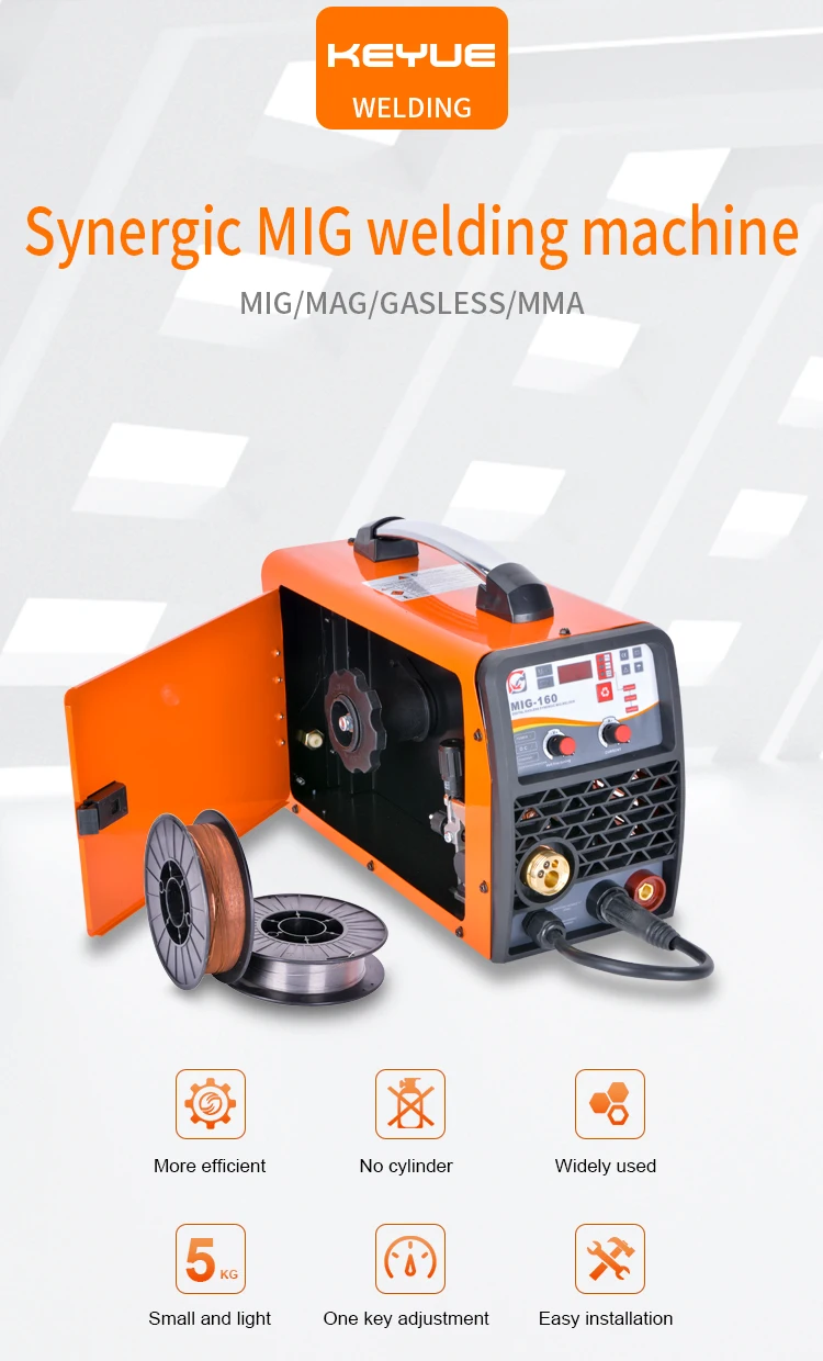 DC inverter electric small portable CO2 g as and gasless (no g as) mig mma welder mig welding machine MIG-160