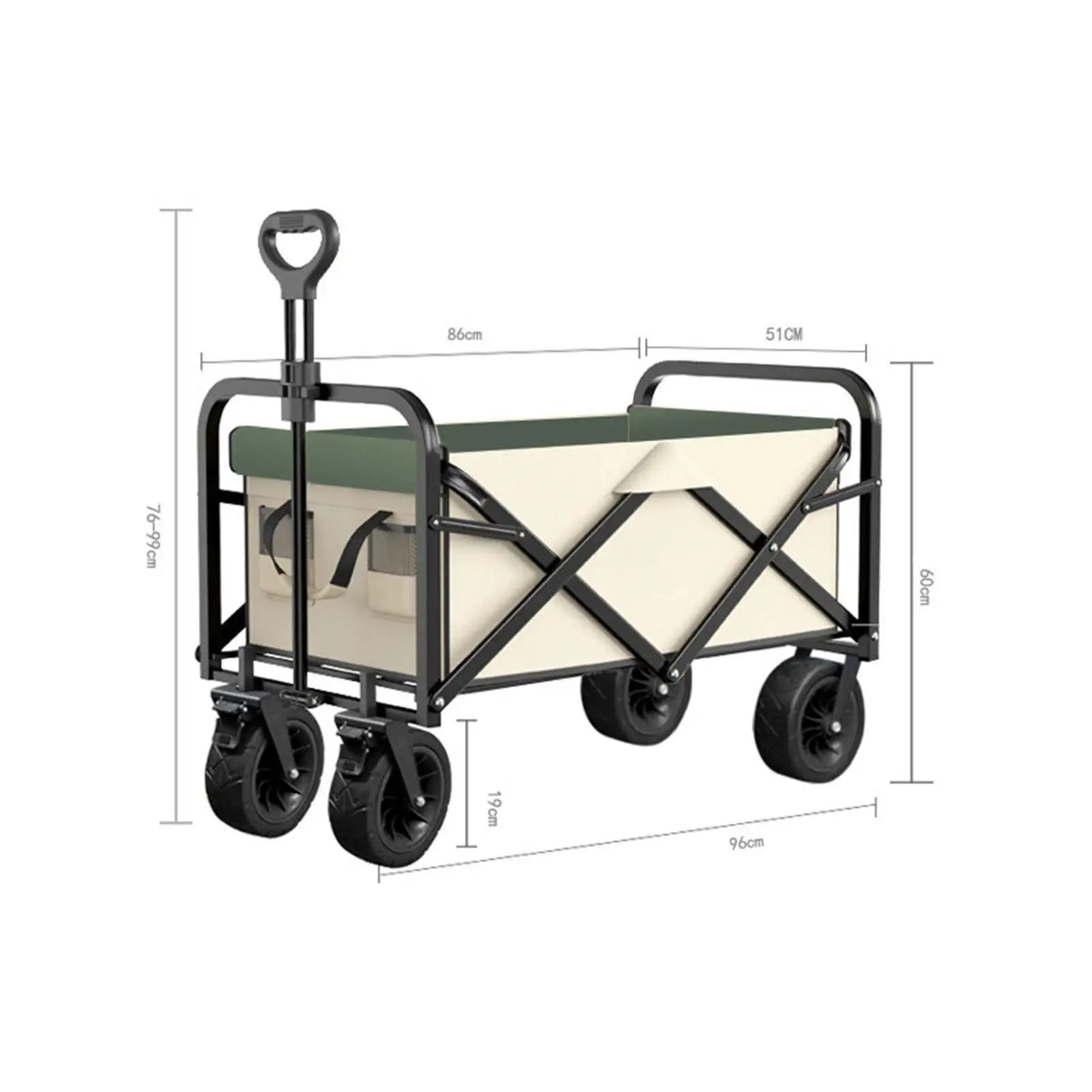 Foldable Wagon Cart Grocery Wagon Lightweight Waterproof Multifunctional Utility Wagon Grocery Shopping Cart for Shopping