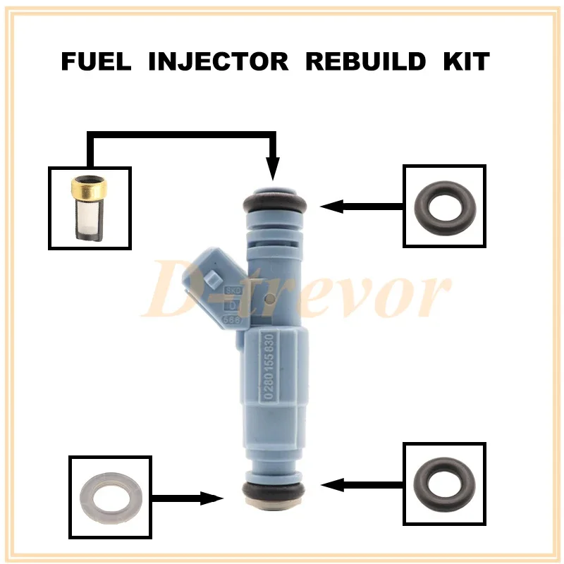 Fuel injector nozzle repair kit for 99-04 VOLVO 2.3L 2.5L I5 Ford Chevy GMC 4.6L 5.4L 0280155830