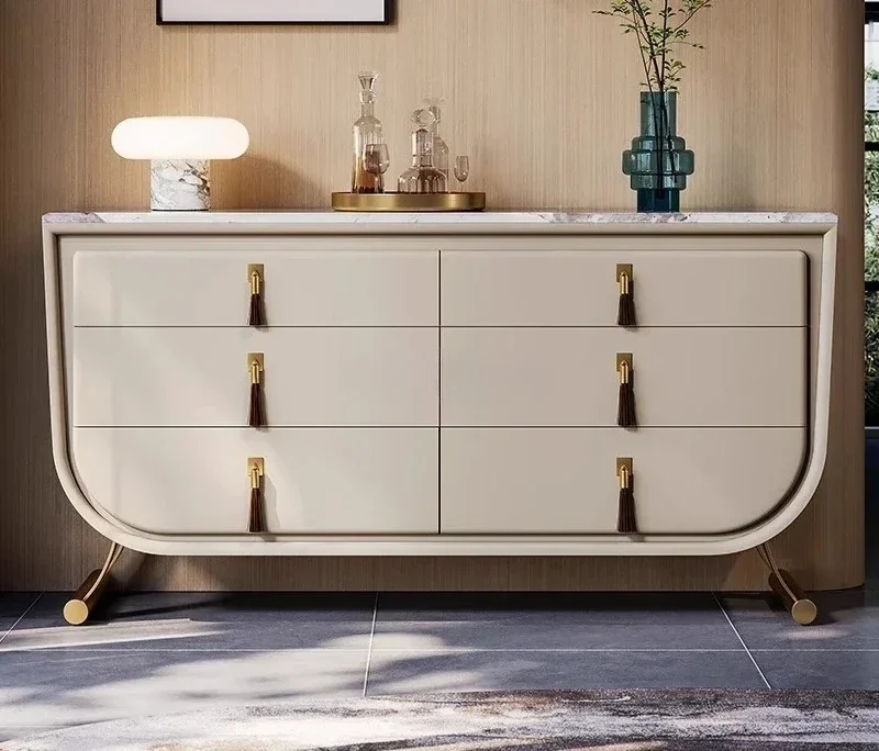 

Light luxury Italian-style high-end villa large flat-floor storage entrance cabinet bedroom TV cabinet end of bed