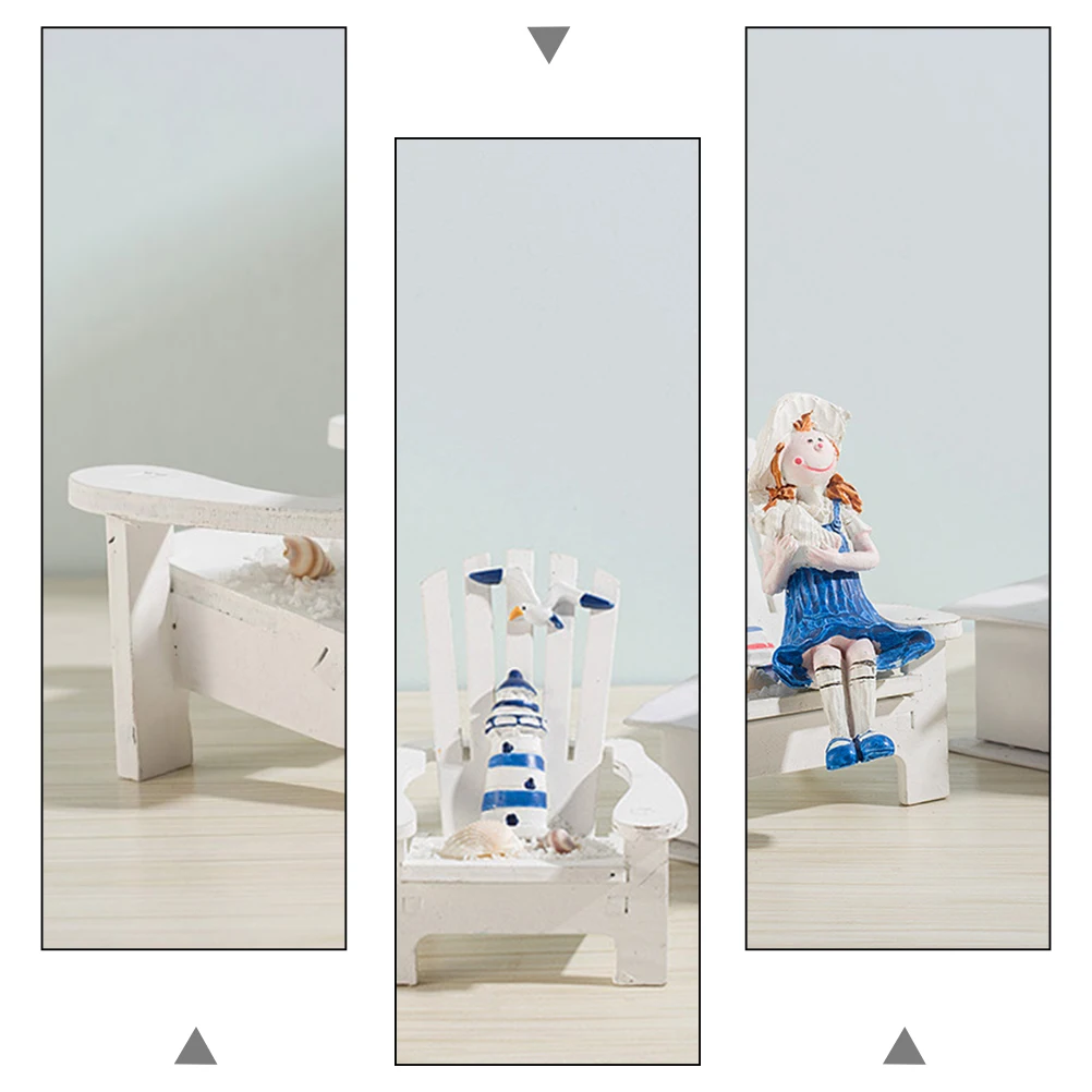 

Wooden Ornaments Mini Model Home Desk Kids Adornment Phone Bracket Beach Sea Side Decor Wooden Chair Ornament Desktop