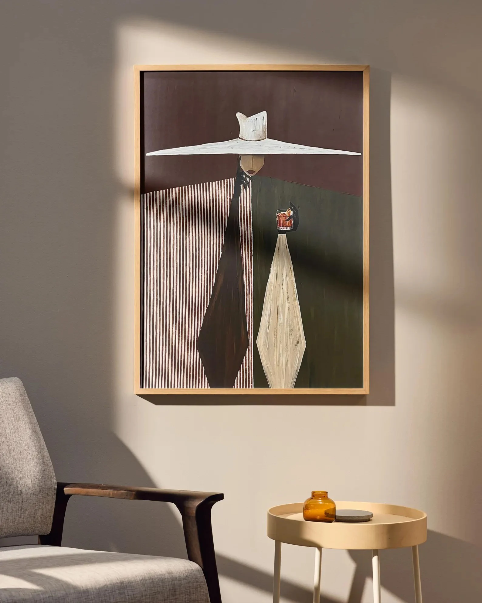 Minimalist digital prints depicting a woman wearing a white hat,modern figurative wall art posters,home living room decorations.
