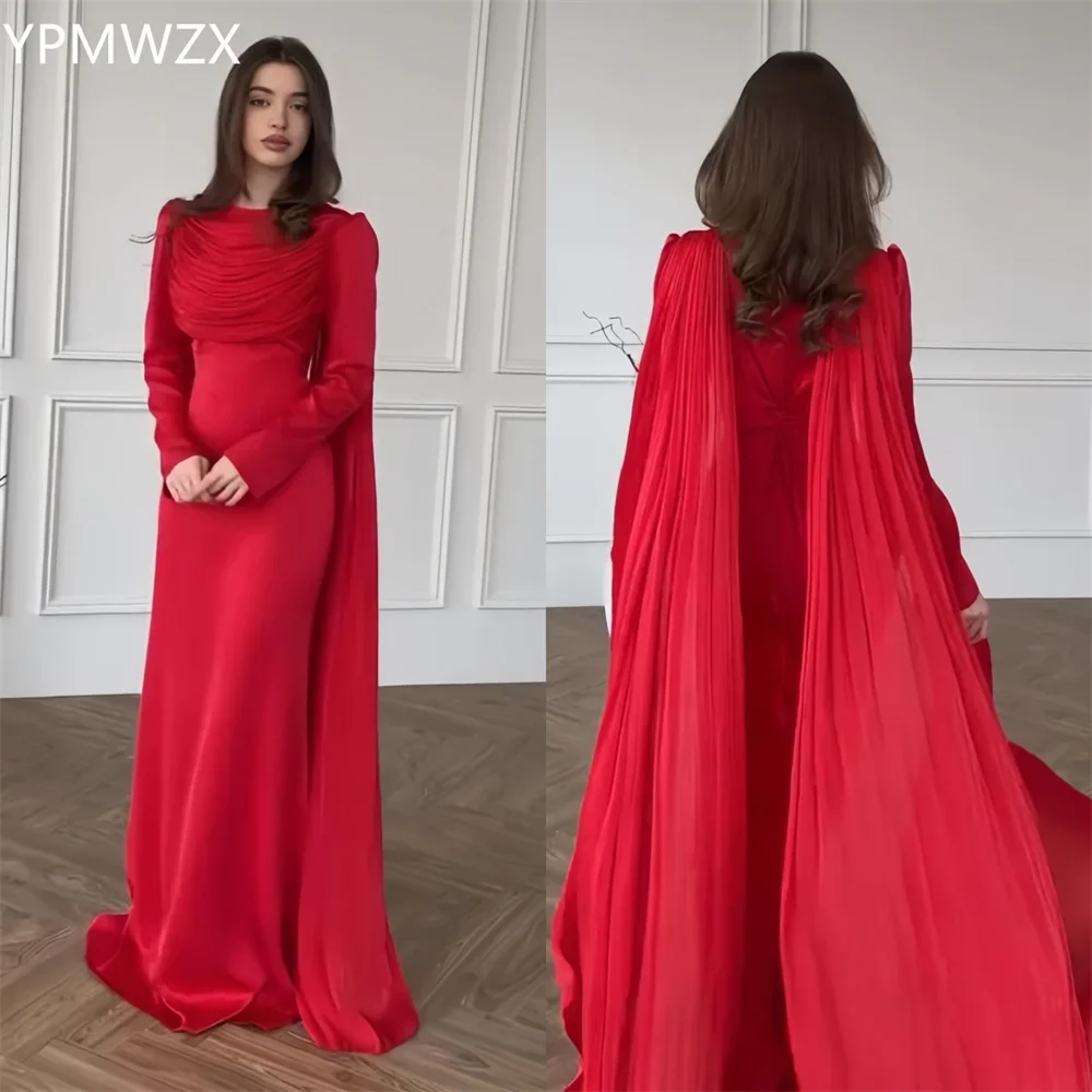 

Customized Evening Dress Party Occasion Formal Women YPMWZX Scoop Neckline Mermaid Floor Length Skirts Draped Bespoke Occa