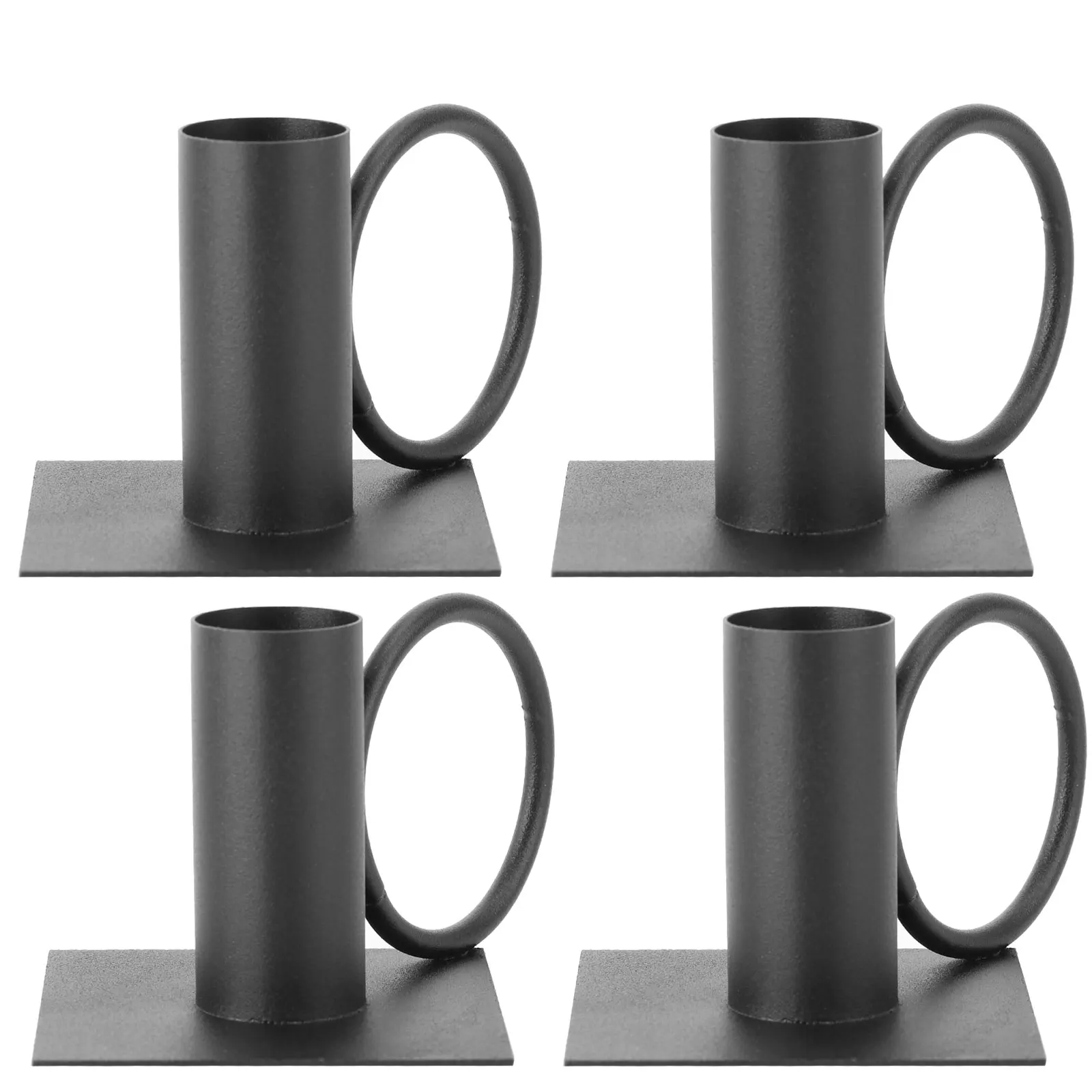 

4pcs Metal C Black Taper Holder Household Iron C nament Creative C leholder Christmas